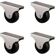 MiraLive Furç Sabit Teker - 38MM - Siyah HKS229 - 4 Adet