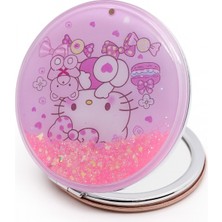 PremiumPort Hello Kity Tasarımlı Akışkan Simli Çift Taraflı Yüzen Makyaj Aynası