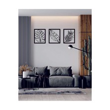 PremiumPort Üçlü Ahşap Yaprak Dekoratif Duvar Süsü Seti