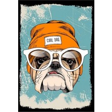 PremiumPort Şık Ahşap Retro Köpek Posteri, Ev Dekorasyonu Için Harika Bir Seçim