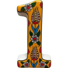 PremiumPort El Yapımı Sarı Seramik Kapı Numarası, Modern ve Şık Tasarım