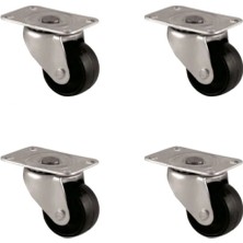 MiraLive Furç Tablalı Bilyalı Teker - 28MM - Siyah HKS232 - 4 Adet