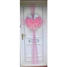 PremiumPort Pembe Pratik Kapı Tülü ve Süs Aksesuar Seti, Şık ve Kullanışlı Ürün