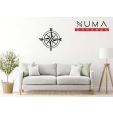 PremiumPort Şık Mdf Pusula Duvar Dekoru, Lazer Kesim, 32X32 cm