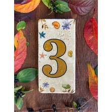 PremiumPort Doğal Taş Kapı Numarası, Şık ve Zarif Ev Süsü, El Yapımı Dekorasyon