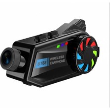 Çeşithane BT68 Kameralı Motosiklet Interkom - 1080P Full Hd Video Kayıtlı Kask Kulaklığı, Bluetooth 5.0 ve Sesli Komut Destekli Akıllı Interkom Sistem