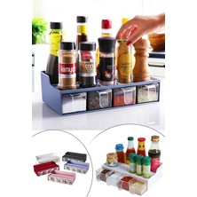 PremiumPort Çekmeceli Çok Bölmeli Yağ, Sirke ve Baharat Standı, Pratik ve Şık Kullanım