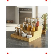PremiumPort Çok Katlı Doğal Bambu Baharatlık Rafı, Şık ve Pratik Saklama Çözümü