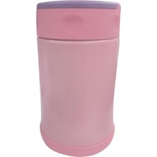 PremiumPort Çelik Içli Termos 500 Ml, Pembe-Mor, Kaşık Ile, Şık ve Dayanıklı