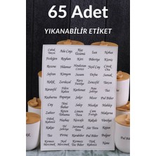 PremiumPort Suya Dayanıklı 65 Adet Baharat ve Bakliyat Etiketi Seti