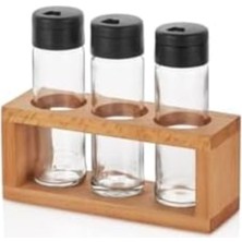 PremiumPort 3’lü Ahşap Baharat Takımı Seti, Şık ve Fonksiyonel Baharat Düzeni