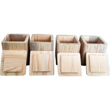 PremiumPort El Yapımı Çam Ağacı Baharatlık Seti, 4'lü, Hafif ve Doğal Tasarım