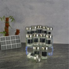 PremiumPort 12'li Cam Baharat Seti, Kapaklı, 80 Ml, Pratik ve Şık Tasarım