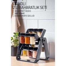 PremiumPort 30'lu Baharatlık Seti, 360° Döner Stand ve Duvar Askı Aparatı