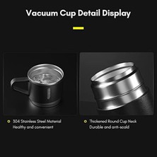 PremiumPort Paslanmaz Çelik Vakumlu Termal Su ve Kahve Şişesi, 12 Saat Sıcak Soğuk Tutma