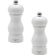 PremiumPort Şeffaf Beyaz Tuzluk ve Biberlik Seti, 13CM, Şık ve Kullanışlı Tasarım