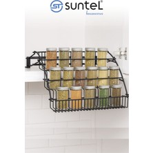 PremiumPort Katlanabilir 3 Katlı Baharatlık Düzenleyici, Pratik ve Şık Mutfak Organizatörü