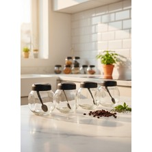 PremiumPort Cam Baharatlık Seti, 4'lü, Şık ve Kullanışlı Mutfak Aksesuarı