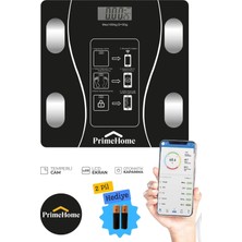 PremiumPort Akıllı Dijital Tartı, Bluetooth ile Vücut Kitle ve Yağ Ölçer Siyah