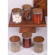 PremiumPort Borosilikat Cam Baharatlık Saklama Kavanozu 200 Ml, 6'lı Set