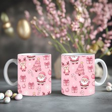 Çağlayan Reklam Pembe Noel Baba Baskılı Kupa Bardak