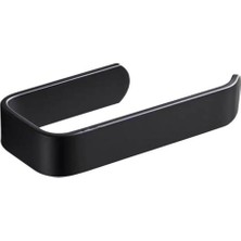 Hype Store Alper Banyo Yapışkanlı Lüks Tasarım Lamalı Tuvalet Kağıtlığı Siyah