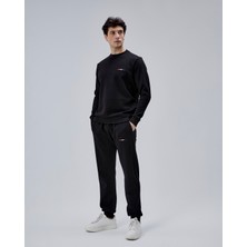 Moon Cover Mooncover Erkek Double Face Pike Eşofman Takımı – Nakış Detaylı Siyah