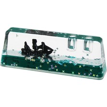 Ankaverse Kalemlikli Yeşil Su -Yıldızlı D.gen Mika Yüzen Batmayan Gemi Dekoratif Akvaryum 5X14X2.5-3.5CM (5286)