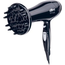 Stilevs Pratik ve Güçlü Saç Kurutma Makinesi, Şık Siyah Renkli Tasarım