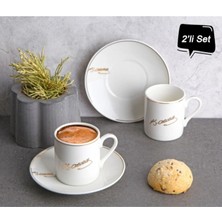 Marsilyan Atatürk Imza Tasarımlı Porselen 2'li Kahve Seti