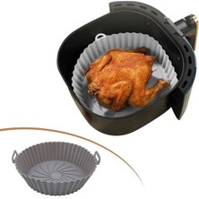 Ankaverse Renkli Isıya Dayanıklı Yıkanılabilir Silikon Fırın ve Airfryer Yuvarlak Pişirme Matı 20 cm (5286)