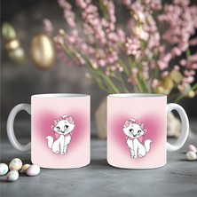 Çağlayan Reklam Sevimli Beyaz Kedi Baskılı Kupa Bardak