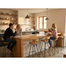 Tepeden Tırnağa 70 cm Masif Ahşap Bar Taburesi - Modern Metal Ayaklı Ada Mutfağı Sandalyesi