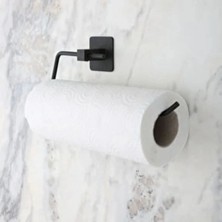 Durukar® Kendiliğinden Yapışkanlı Siyah Paslanmaz Metal Rulo Havluluk Aparat