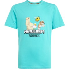 AJZ3588 Adidas Minecraft Terrex Tee &amp;ccedil;ocuk T-Shirt Turkuaz