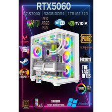 TCW10 Ryzen 7 5700X 32GB 1tb M.2 SSD RTX5060 8gb Sıvı Soğutmalı Beyaz Masaüstü Oyuncu Bilgisayarı