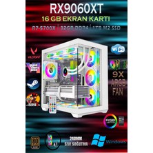 TCW90 Ryzen 7 5700X 32GB 1tb M.2 SSD RX9060XT 16GB Sıvı Soğutmalı Beyaz Masaüstü Oyuncu Bilgisayarı Hazır Sistem