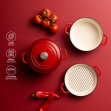 Emsan Fortino Cast Döküm Tencere Seti Kırmızı