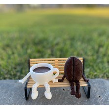 PremiumPort Şık 2'li Bankta Oturan Kahve Köşesi Takımı ve Fincan Seti