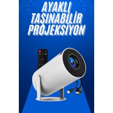 İlkyaz Fashion Taşınabilir Projeksiyon Ayaklı Projektör Android Uyumlu HDMI Girişli ILKYZHB-RS3455
