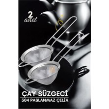 İlkyaz Fashion Turk Klasik Çay Süzgeci 304 Paslanmaz Çelik 2 Adet ILKYZHB-RS3455