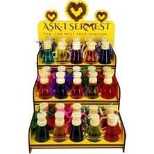 Koku Hanem Toptan Aşk-I Sermest Sarı Ahşap Standlı 120 Adet 12 ml Sandal Araç Parfümü Oto Araba Kokusu