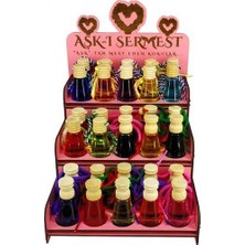 Koku Hanem Toptan Aşk-I Sermest Pembe Ahşap Standlı 60 Adet 12 ml Sandal Araç Parfümü Oto Araba Kokusu