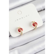 İlkyaz Fashion Pirinç Uğur Böceği Model Gold Renk Çocuk Küpe ILKYAZB-RSBJTR34