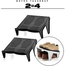 İlkyaz Fashion 2'li Ayakkabı Düzenleyici Twin Set – Çift Katlı Tasarım | Dolap Içi Alan Tasarrufu | Kaymaz