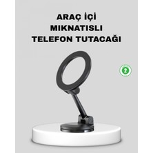 MiraLive Katlanır Manyetik Araç Içi Telefon Tutucu – 360° Dönebilen, Magsafe Uyumlu, Güçlü Mıknatıslı Tasarım