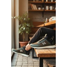 Enoch Erkek Haki Nakış Amblem Detaylı Esnek Tabanlı Günlük Spor Ayakkabı Sneaker