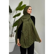 Merven Akyüz Naia Dalga Desen Pamuk Jakar Şal Haki