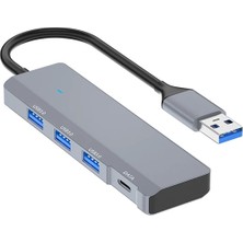 İlkyaz Fashion Ally ADS-309A 4in1 USB To USB + Type-C Hub Adaptör Çevirici Dönüştürücü ÇOĞALTICI-(5775)