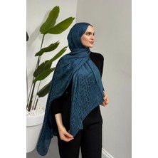 Merven Akyüz Loiren Bloom Desen Şal Petrol Yeşili